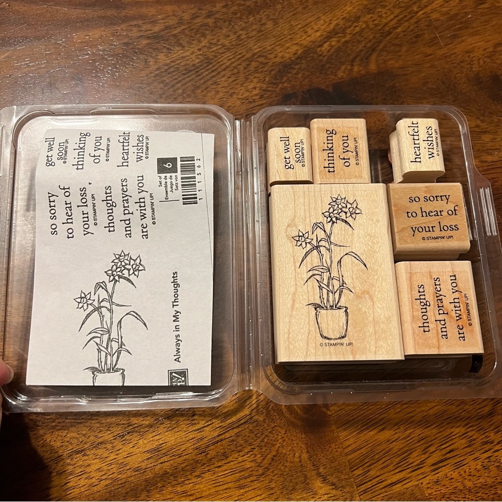 Stampin Up! Always in my Thoughts set of 6 Wooden Stamp Set